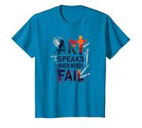 Art Speaks When Words Fail - Citation inspirante sur Les Arts T-Shirt, Enfant, Saphir, 6 Ans