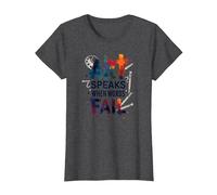 Art Speaks When Words Fail - Citation inspirante sur Les Arts T-Shirt, Femme, Chiné Foncé, XS