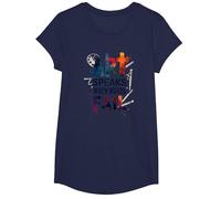 Art Speaks When Words Fail - Citation inspirante sur Les Arts T-Shirt, Fille, Bleu Marine, L