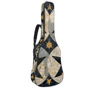 Art Star and Moon Sac pour guitare acoustique avec 2 poches, bandoulière réglable et crochet arrière, convient pour guitares électriques, basses et guitares classiques, Art étoile et lune,