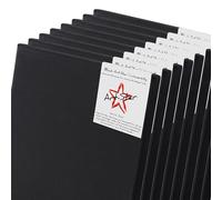 Art-Star University Black Lot de 8 cadres cannelés 80 x 100 cm - Toile noire pré-apprêtée - Toile tendue prête à peindre