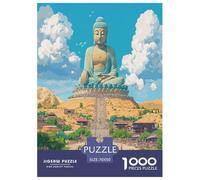 Art Statue de Bouddha Religion 1000 Pièces pour Adultes Puzzles Cadeaux d'anniversaire pour Noël Jeux Éducatifs Family Games Décoration Relaxation Et Sagesse 70x50cm/1000pcs