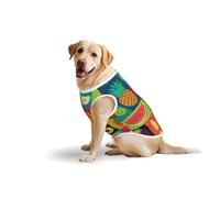 Art Style Fruit T-shirt imprimé doux pour chiens de grande taille, vêtements confortables en coton extensible pour chien, sweat-shirt sans manches (3XL-5XL)