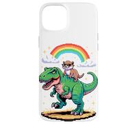 Art Style Pixel Loutre T-Rex Tyrannosaure Graphisme 8 Bits Coque pour iPhone 15 Plus