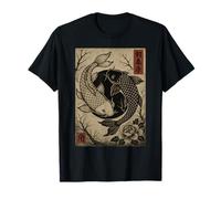 Art sur bois Ukiyo-e rétro japonais Yin Yang Koi Fish T-Shirt