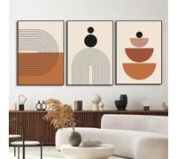 Art sur Toile-Affiche D'Art Abstrait Moderne Aux Lignes Géométriques Peinture Murale Tableau Décoration Salon Cuisine Bureau Chambre Maison Pièce à Vivre-40W*60L cm/(16W*24L pouce)-3pcs Pas de cadre
