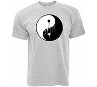 Art t-Shirt Dripping Ying Yang Painted Balance Symbol Gray Manches Courtes(3X-Large)