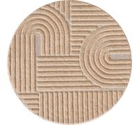 Art tapis poils longs rond Ø 120cm rose
