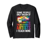 Art Teacher Appreciation I Teach Mine Colorful Paint Manche Longue
