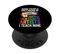 Art Teacher Appreciation I Teach Mine Colorful Paint PopSockets PopGrip Adhésif