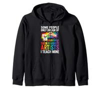 Art Teacher Appreciation I Teach Mine Colorful Paint Sweat à Capuche