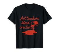 Art Teachers Bleed Creativity Pot de peinture renversée Rouge/noir T-Shirt