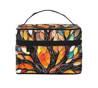 Art Tee Trousse de maquillage de voyage - Organiseur de toilette portable avec compartiments zippés pour pinceaux, bouteilles et soins de la peau