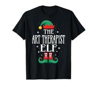 Art Thérapeute Elf Job Title Amusant Noël Assorti Noël T-Shirt
