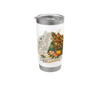 Art Thérapeutique pour Amateurs de Chats et Fleurs Gobelet isotherme en acier inoxydable double paroi