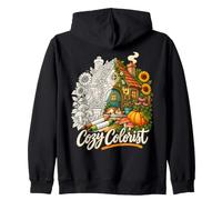 Art Thérapeutique pour Amateurs de Chats et Fleurs Sweat à Capuche