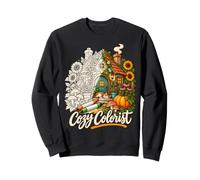 Art Thérapeutique pour Amateurs de Chats et Fleurs Sweatshirt