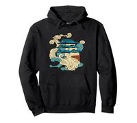 Art Traditionnel Asiatique bâtiment Japonais Ocean Wave Yippon Sweat à Capuche