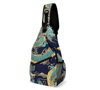 Art Traditionnel Chinois Du Dragon Unisexe Sac De Poitrine Bandoulière Réglable Crossbody Bag Pratique Sacs À Dos Porté Travers Pour Excursion Usage Quotidien Business
