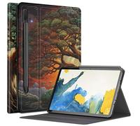 Art Tree Étui pour Samsung Galaxy Tab S8 Plus/Tab S7 FE 12,4" 2021/Galaxy Tab S7 Plus 2020, plusieurs angles de vue avec porte-stylo S et mise en veille/réveil automatique