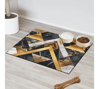 Art Triangle Marbre Tapis d'alimentation pour chat et chien Tapis d'alimentation pour animal domestique Tapis d'alimentation absorbant Nti-Slip Contiennent les déversements Protège les sols Napperon