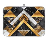 Art Triangle Tapis de séchage en microfibre effet marbre absorbant pour cuisine cuillère, assiette en verre, 40,6 x 45,7 cm