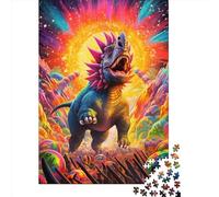 Art Triceratops Puzzle 1000 Pièces Educa Jouet en Bois Cadeau Unique Décoration Intérieure Jeu Éducatif Challenge Toy Adultes & Enfants des 14 Ans 1000pcs (38x26cm)