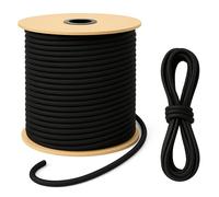 ART TWIST HOME Cordon Elastique Corde Élastique 10mm x 100m Corde Extensible Noire - Corde De Tension en Caoutchouc Force 100 Kg - pour Remorques Voile Tentes De Pêche Filet De Camping