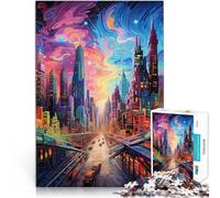 Art Urbain psychédélique Puzzles pour Adolescents de 1000 pièces Jeu de Quiz Activités Amusantes à la Maison, Cadeaux d'anniversaire, Cadeaux de Voyage, 38x26cm