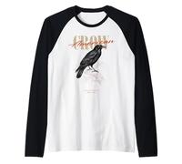 Art Vintage American Crow Bird Observation de la Nature Manche Raglan