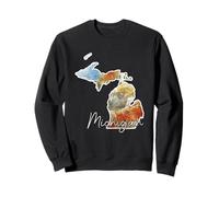Art Vintage Aquarelle de l'État du Michigan Sweatshirt