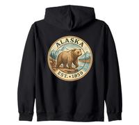 Art Vintage de la Faune d'Alaska pour Aventure Sweat à Capuche