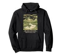 Art vintage de la nature sauvage des montagnes du Montana Big Sky Country Sweat à Capuche