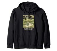 Art vintage de la nature sauvage des montagnes du Montana Big Sky Country Sweat à Capuche