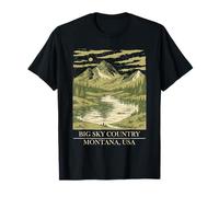 Art vintage de la nature sauvage des montagnes du Montana Big Sky Country T-Shirt