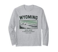 Art Vintage de Wyoming : Vent Large et Espace Infini Manche Longue