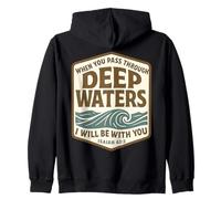 Art Vintage des Vagues d'Ésaïe 43:2 Deep Waters Sweat à Capuche