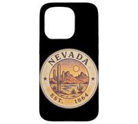 Art Vintage du Désert du Nevada avec Cactus Coque pour iPhone 15 Pro