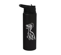 Art vintage du dinosaure Dilophosaure Stainless Steel Insulated Water Bottle