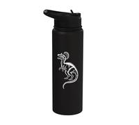 Art vintage du dinosaure Dilophosaure Stainless Steel Insulated Water Bottle