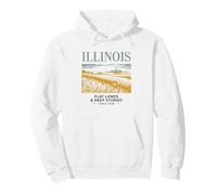 Art Vintage du Paysage de l'Illinois et de sa Skyline Sweat à Capuche