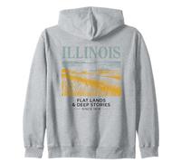 Art Vintage du Paysage de l'Illinois et de sa Skyline Sweat à Capuche