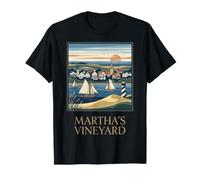 Art Vintage du Port côtier de Martha's Vineyard dans Le Massachusetts T-Shirt