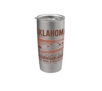 Art vintage du vent large et ciel enraciné d'Oklahoma Gobelet isotherme en acier inoxydable double paroi