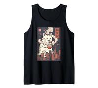 Art Vintage Japonais Kaiju Ramen Monster Cool Looking Cat Art Débardeur