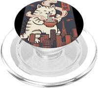 Art Vintage Japonais Kaiju Ramen Monster Cool Looking Cat Art PopSockets PopGrip pour MagSafe