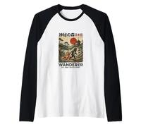 Art Vintage Japonais Macaque Wanderer Ukiyo-e Forest Manche Raglan