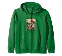 Art Vintage Japonais Macaque Wanderer Ukiyo-e Forest Sweat à Capuche