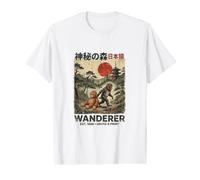 Art Vintage Japonais Macaque Wanderer Ukiyo-e Forest T-Shirt Graphique avec Valeur