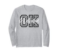 Art Vintage Oklahoma Game Day imprimé léopard Cool Fan Art Manche Longue